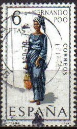 z vendido ESPAÑA 1968 1843 Sello Trajes Tipicos Españoles Fernando Poo usado Espana Spain Espagne Spagna Spanje Spanien 